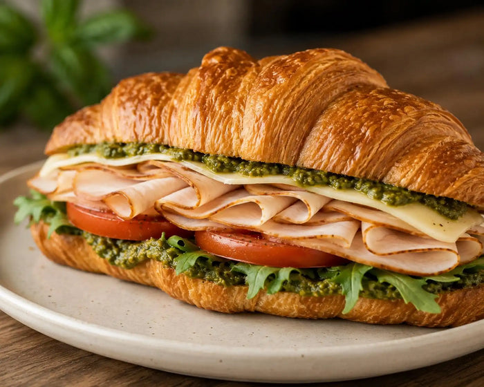 Croissant (Toast Bread) Turkey Pesto Sandwich