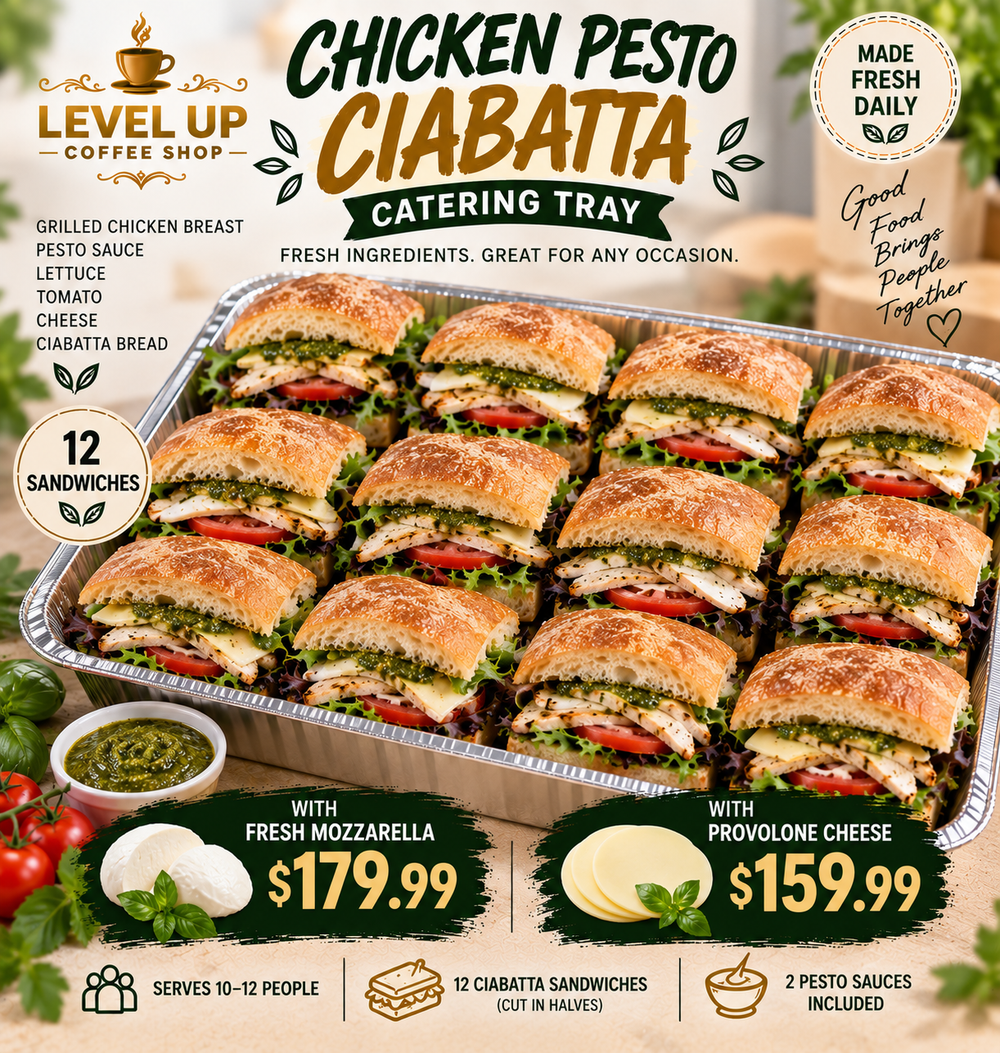 12pc Chicken Pesto Ciabatta Sandwich