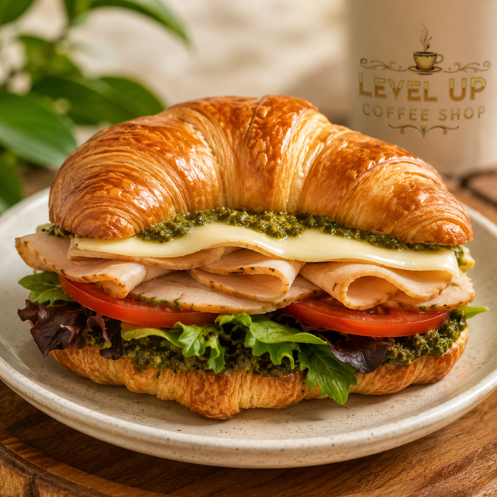 Croissant (Toast Bread) Turkey Pesto Sandwich